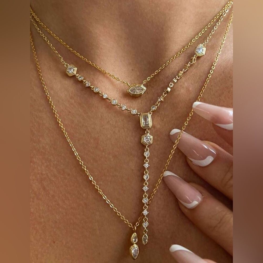 Diamond drop necklace #1529
